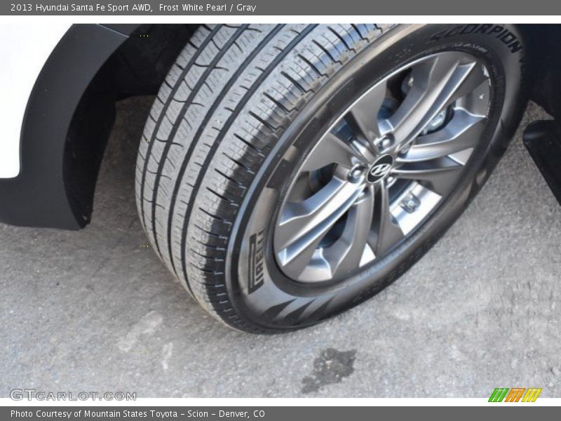 Frost White Pearl / Gray 2013 Hyundai Santa Fe Sport AWD