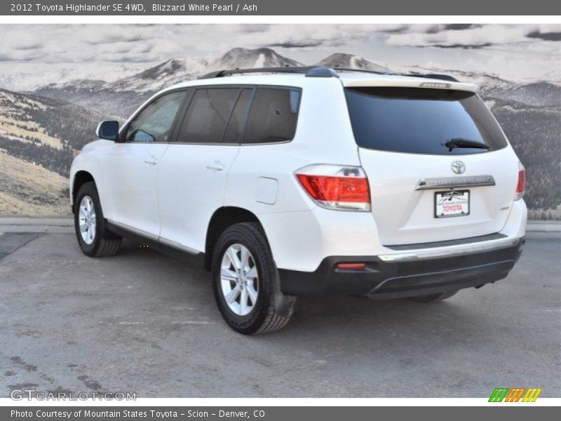 Blizzard White Pearl / Ash 2012 Toyota Highlander SE 4WD