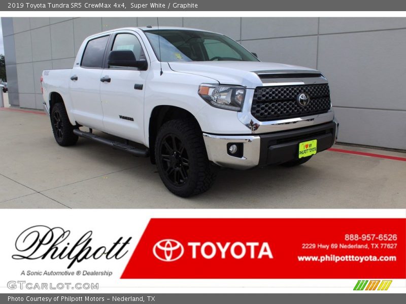 Super White / Graphite 2019 Toyota Tundra SR5 CrewMax 4x4