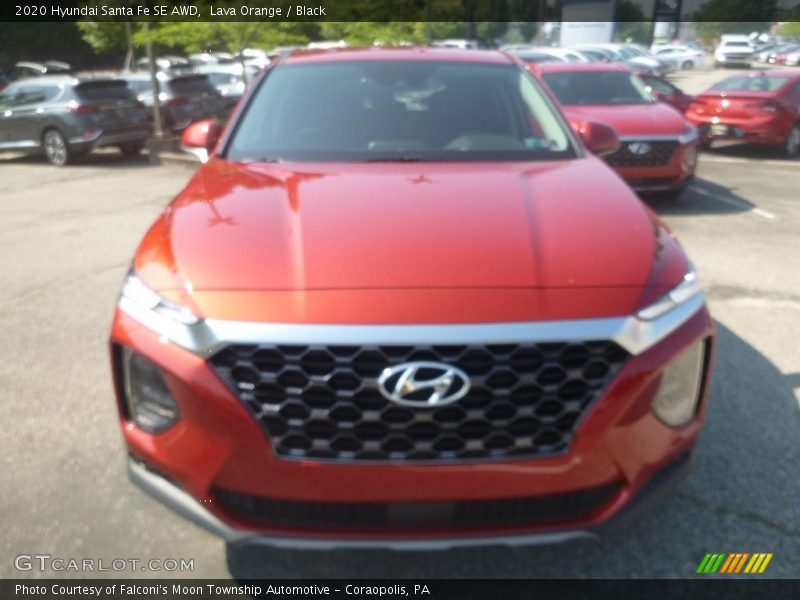 Lava Orange / Black 2020 Hyundai Santa Fe SE AWD