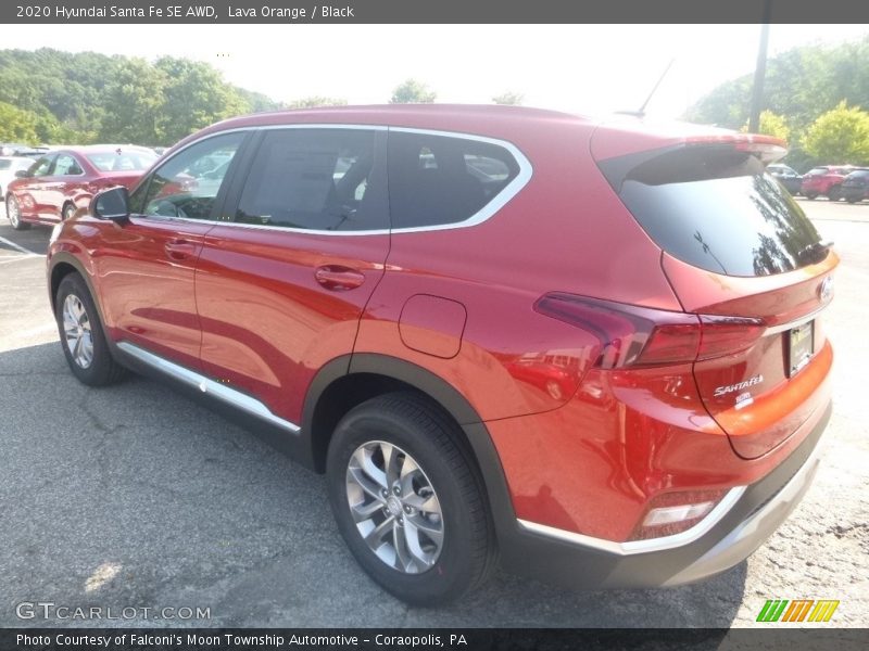 Lava Orange / Black 2020 Hyundai Santa Fe SE AWD