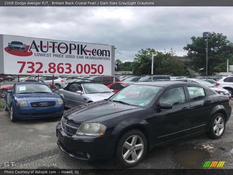 Brilliant Black Crystal Pearl / Dark Slate Gray/Light Graystone 2008 Dodge Avenger R/T