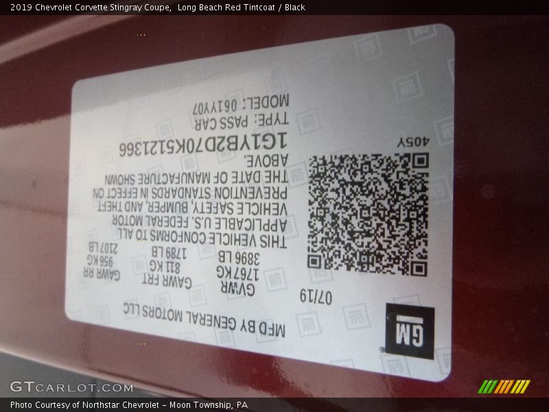 Long Beach Red Tintcoat / Black 2019 Chevrolet Corvette Stingray Coupe