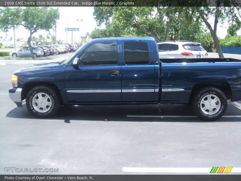 Indigo Blue Metallic / Graphite 2000 GMC Sierra 1500 SLE Extended Cab