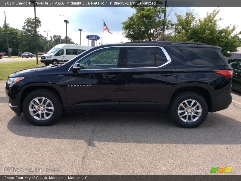 Midnight Blue Metallic / Jet Black/­Dark Galvanized 2020 Chevrolet Traverse LT AWD