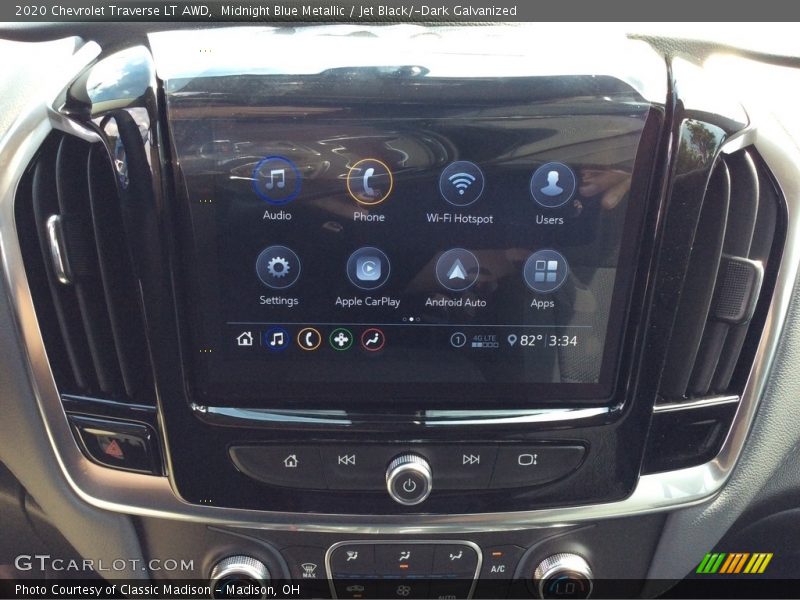 Midnight Blue Metallic / Jet Black/­Dark Galvanized 2020 Chevrolet Traverse LT AWD