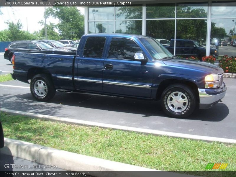 Indigo Blue Metallic / Graphite 2000 GMC Sierra 1500 SLE Extended Cab