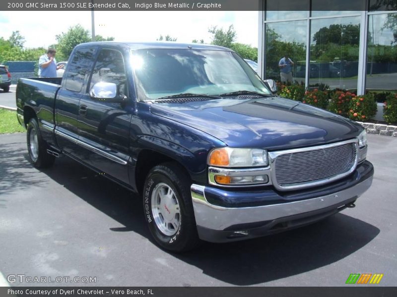 Indigo Blue Metallic / Graphite 2000 GMC Sierra 1500 SLE Extended Cab