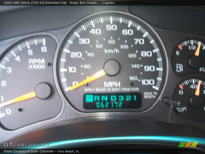 Indigo Blue Metallic / Graphite 2000 GMC Sierra 1500 SLE Extended Cab