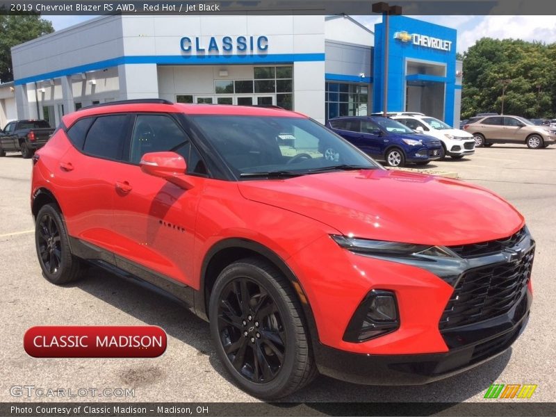 Red Hot / Jet Black 2019 Chevrolet Blazer RS AWD