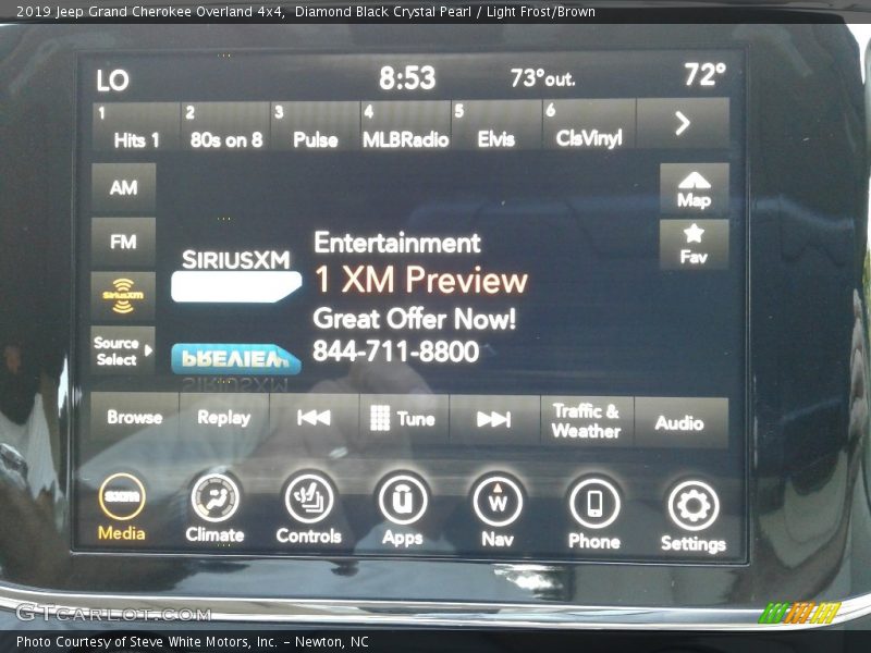 Diamond Black Crystal Pearl / Light Frost/Brown 2019 Jeep Grand Cherokee Overland 4x4
