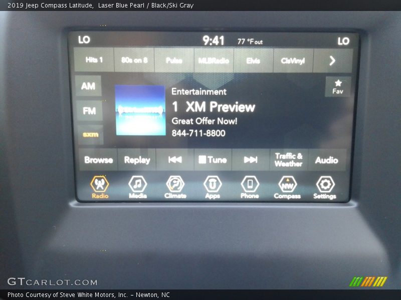 Laser Blue Pearl / Black/Ski Gray 2019 Jeep Compass Latitude