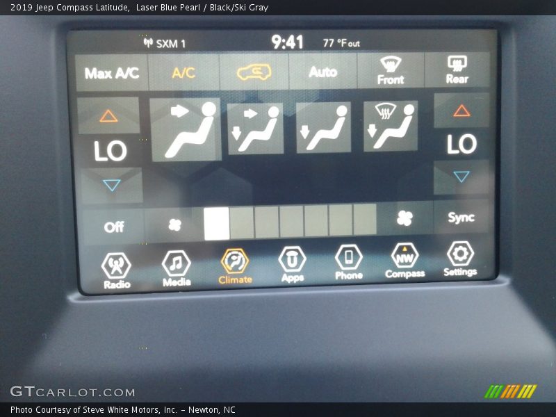 Laser Blue Pearl / Black/Ski Gray 2019 Jeep Compass Latitude