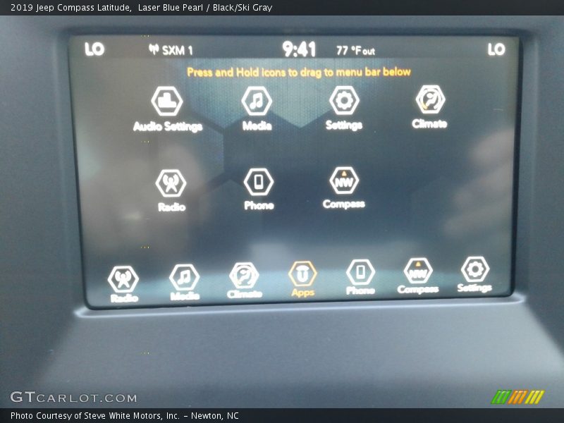 Laser Blue Pearl / Black/Ski Gray 2019 Jeep Compass Latitude