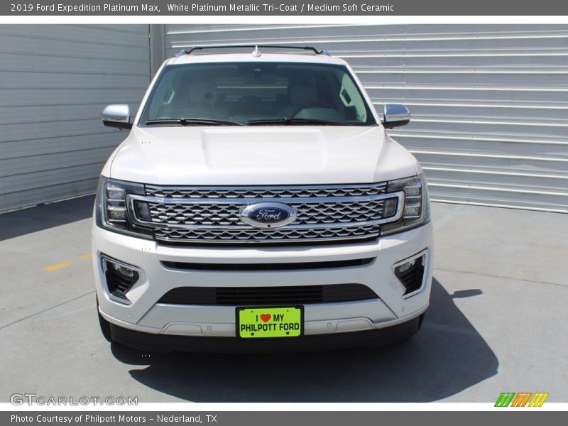 White Platinum Metallic Tri-Coat / Medium Soft Ceramic 2019 Ford Expedition Platinum Max