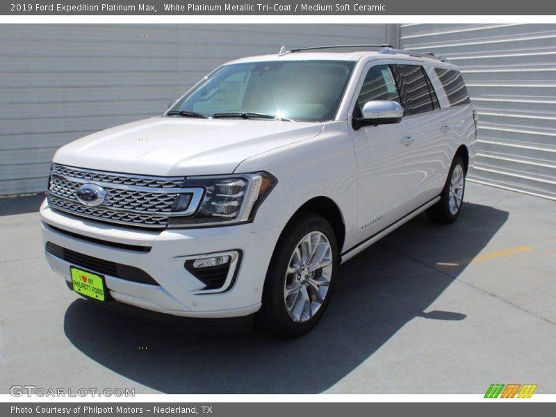 White Platinum Metallic Tri-Coat / Medium Soft Ceramic 2019 Ford Expedition Platinum Max