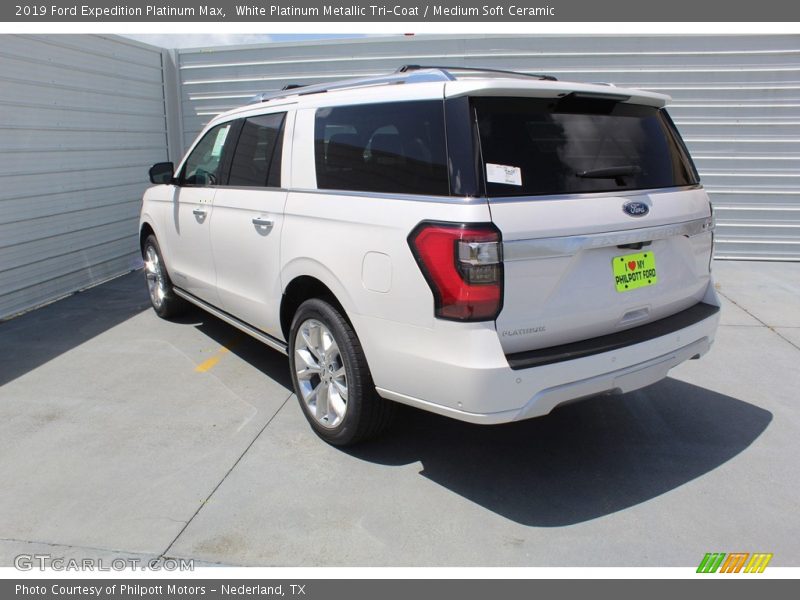 White Platinum Metallic Tri-Coat / Medium Soft Ceramic 2019 Ford Expedition Platinum Max
