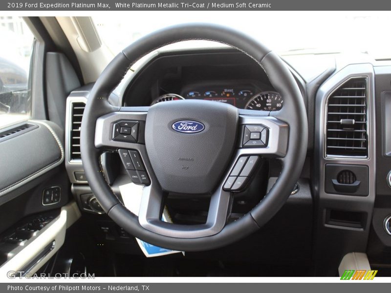 White Platinum Metallic Tri-Coat / Medium Soft Ceramic 2019 Ford Expedition Platinum Max