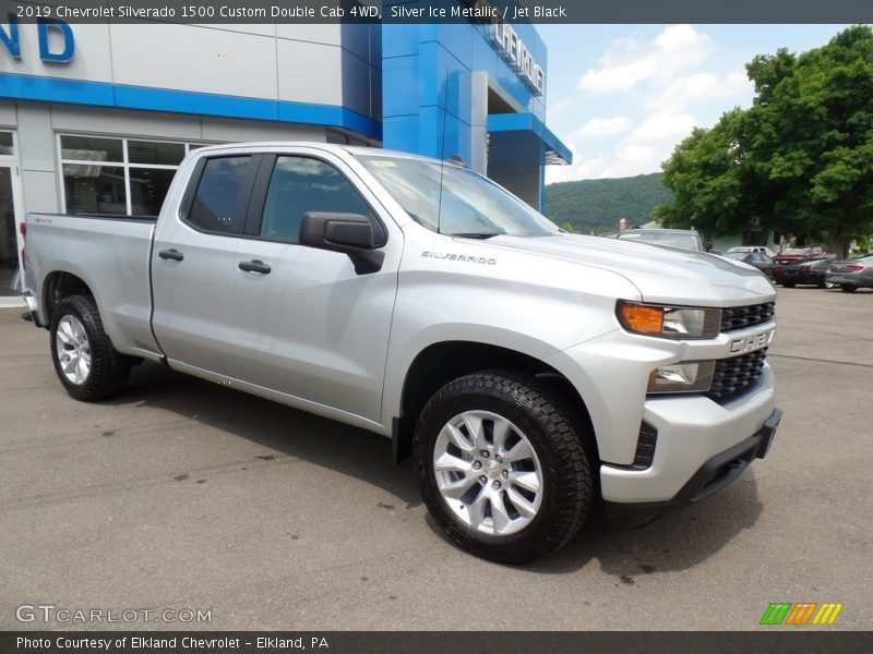 Silver Ice Metallic / Jet Black 2019 Chevrolet Silverado 1500 Custom Double Cab 4WD