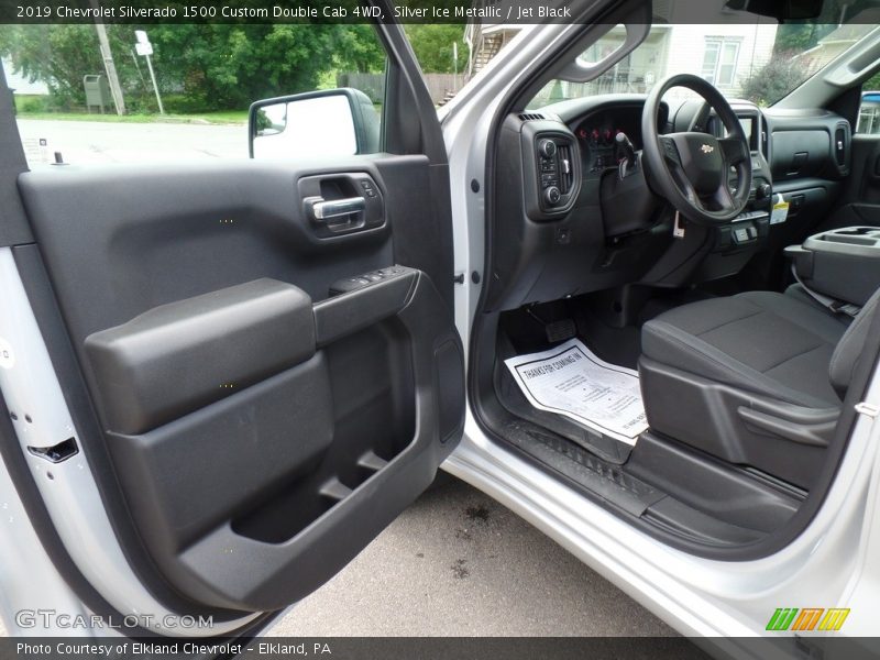 Silver Ice Metallic / Jet Black 2019 Chevrolet Silverado 1500 Custom Double Cab 4WD
