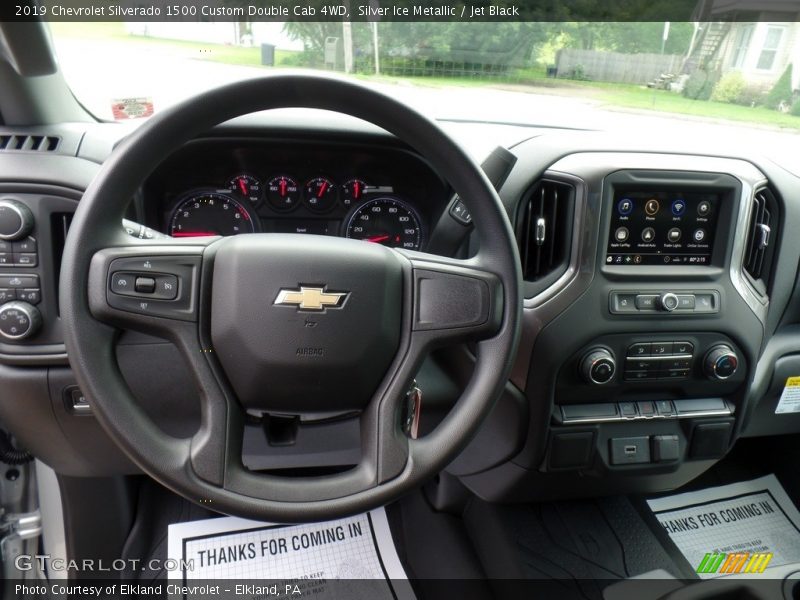 Silver Ice Metallic / Jet Black 2019 Chevrolet Silverado 1500 Custom Double Cab 4WD