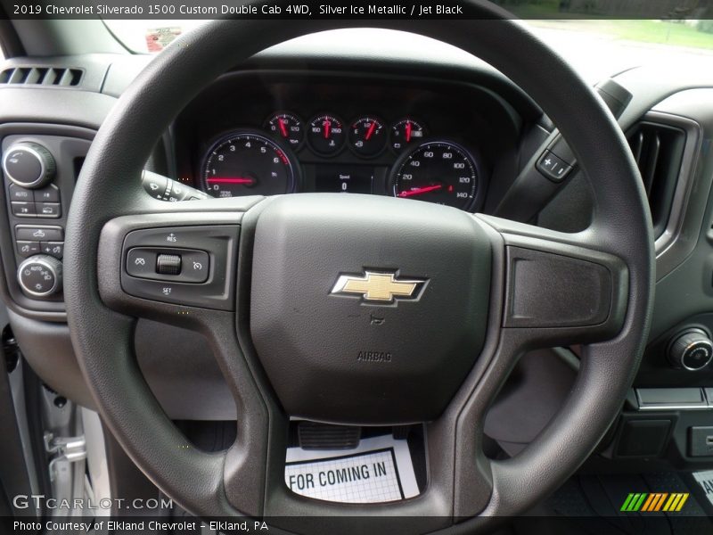 Silver Ice Metallic / Jet Black 2019 Chevrolet Silverado 1500 Custom Double Cab 4WD
