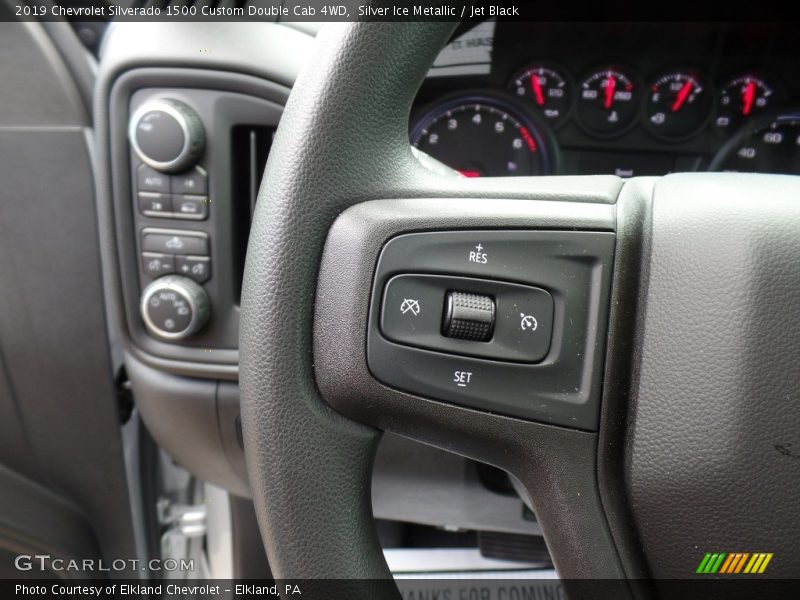 Silver Ice Metallic / Jet Black 2019 Chevrolet Silverado 1500 Custom Double Cab 4WD