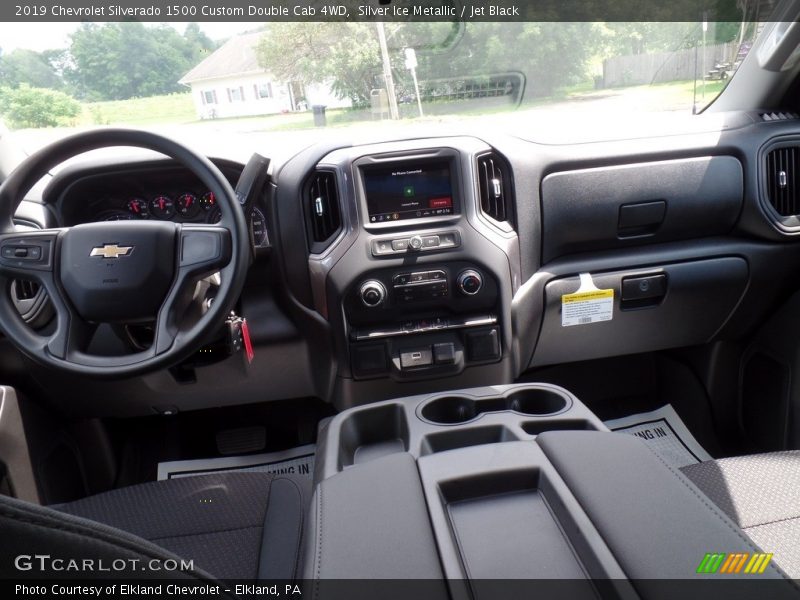 Silver Ice Metallic / Jet Black 2019 Chevrolet Silverado 1500 Custom Double Cab 4WD