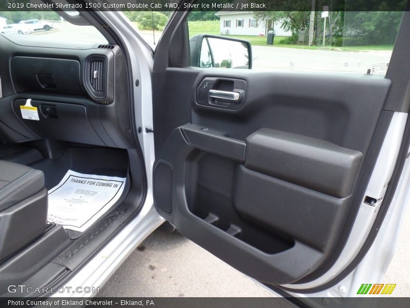 Silver Ice Metallic / Jet Black 2019 Chevrolet Silverado 1500 Custom Double Cab 4WD