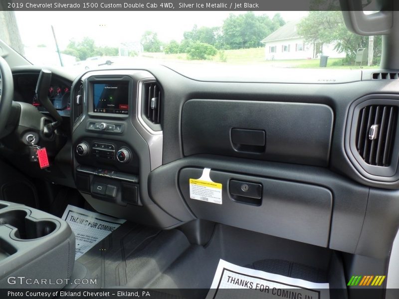 Silver Ice Metallic / Jet Black 2019 Chevrolet Silverado 1500 Custom Double Cab 4WD
