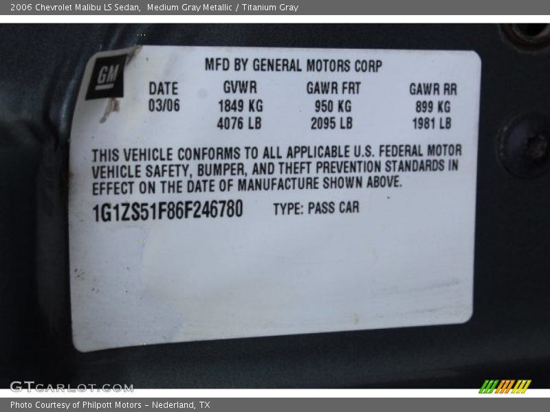 Medium Gray Metallic / Titanium Gray 2006 Chevrolet Malibu LS Sedan