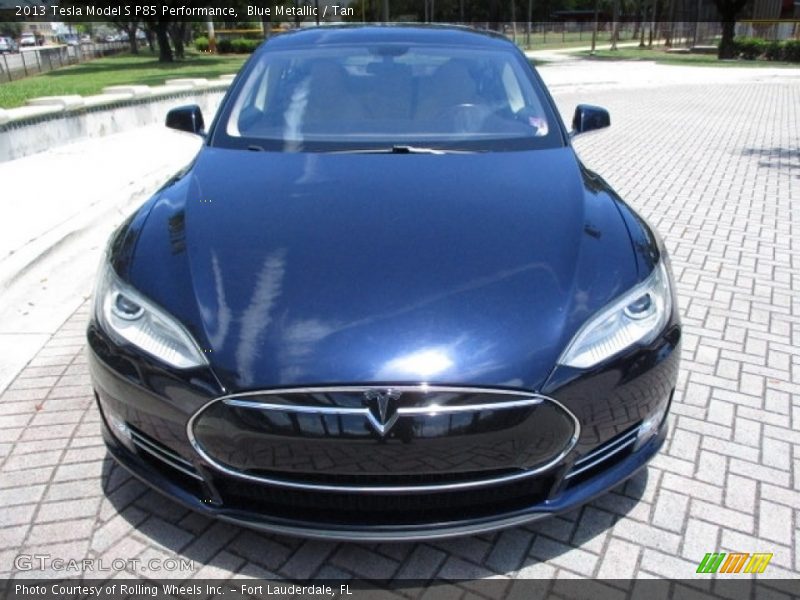 Blue Metallic / Tan 2013 Tesla Model S P85 Performance