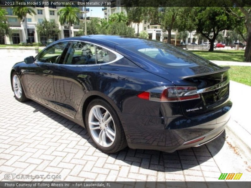 Blue Metallic / Tan 2013 Tesla Model S P85 Performance