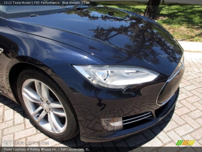 Blue Metallic / Tan 2013 Tesla Model S P85 Performance