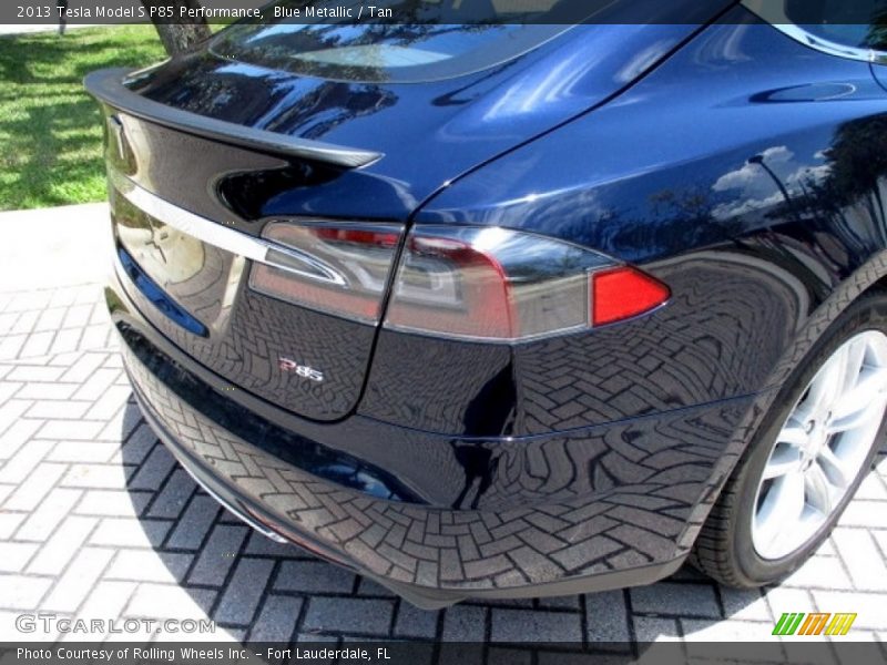 Blue Metallic / Tan 2013 Tesla Model S P85 Performance