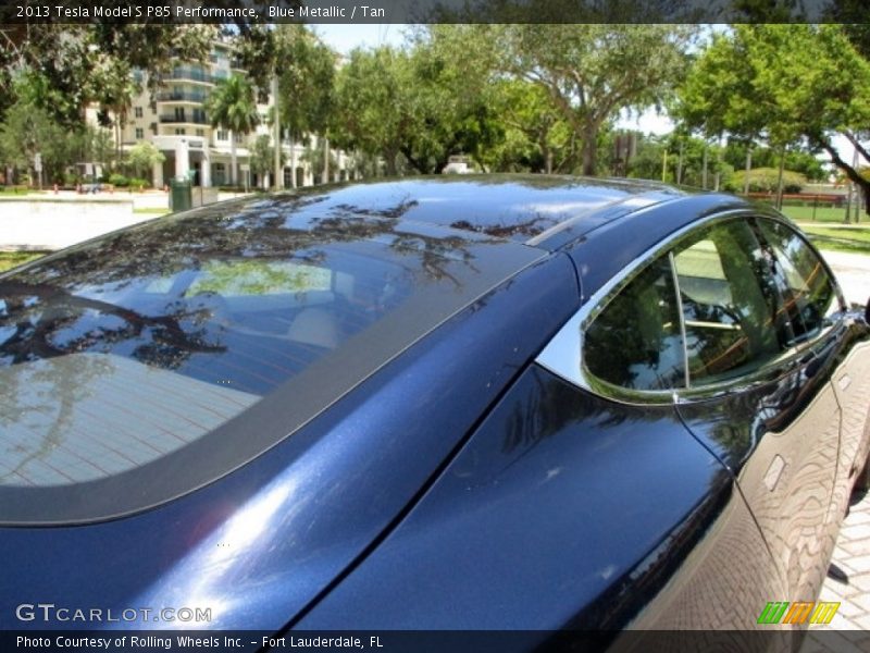Blue Metallic / Tan 2013 Tesla Model S P85 Performance
