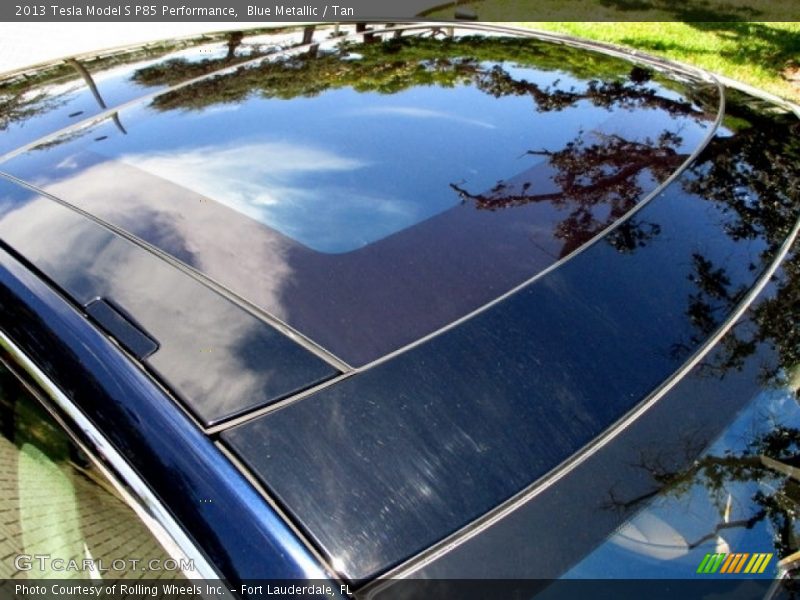 Blue Metallic / Tan 2013 Tesla Model S P85 Performance