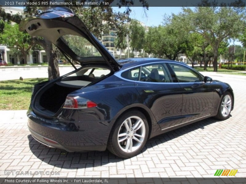 Blue Metallic / Tan 2013 Tesla Model S P85 Performance