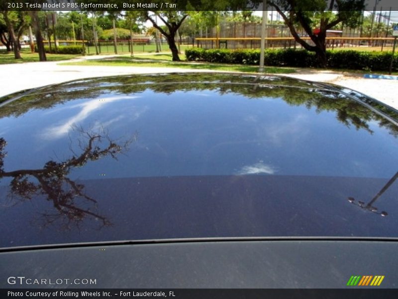 Blue Metallic / Tan 2013 Tesla Model S P85 Performance