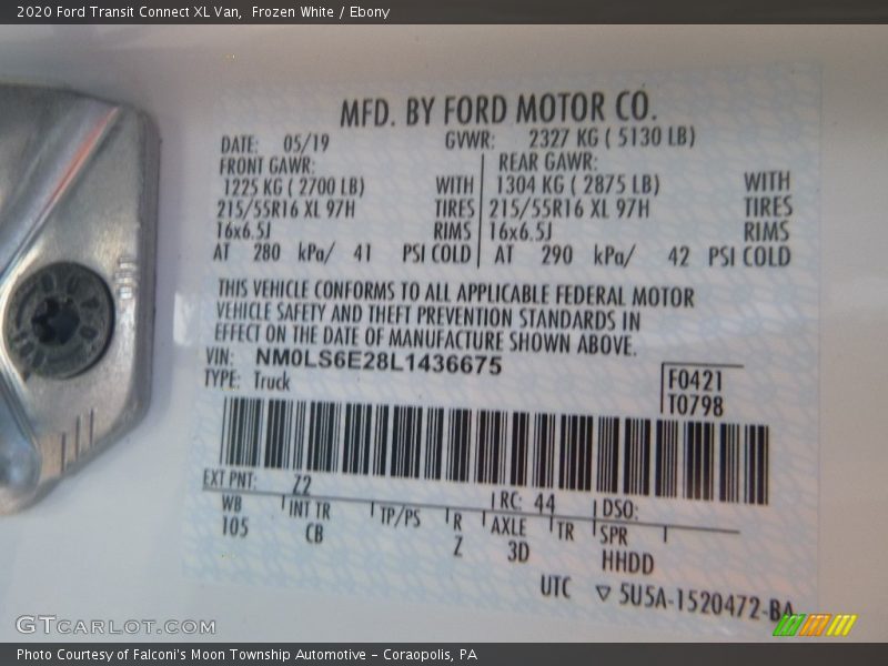 Frozen White / Ebony 2020 Ford Transit Connect XL Van