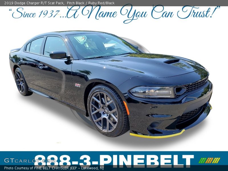 Pitch Black / Ruby Red/Black 2019 Dodge Charger R/T Scat Pack