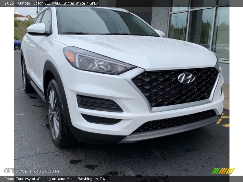 Winter White / Gray 2019 Hyundai Tucson SEL AWD