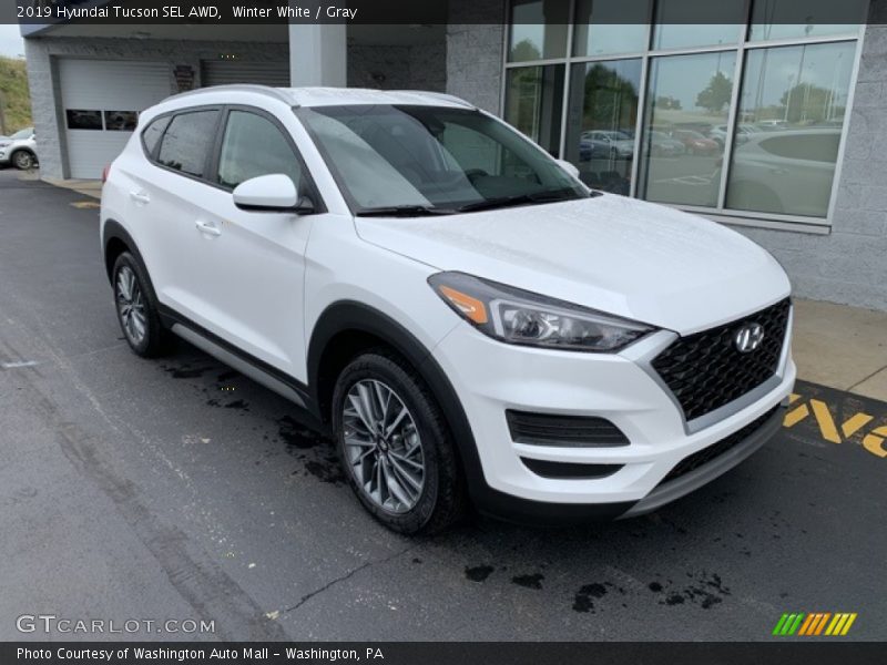 Winter White / Gray 2019 Hyundai Tucson SEL AWD
