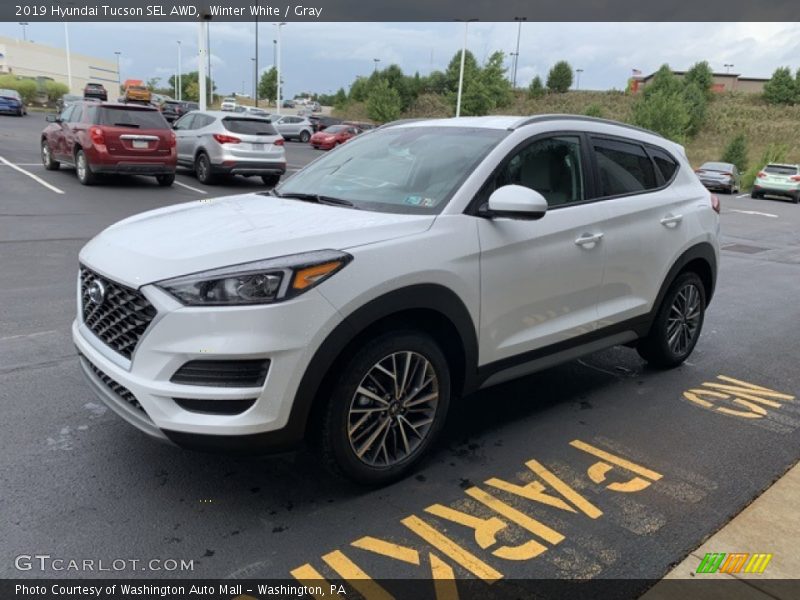 Winter White / Gray 2019 Hyundai Tucson SEL AWD