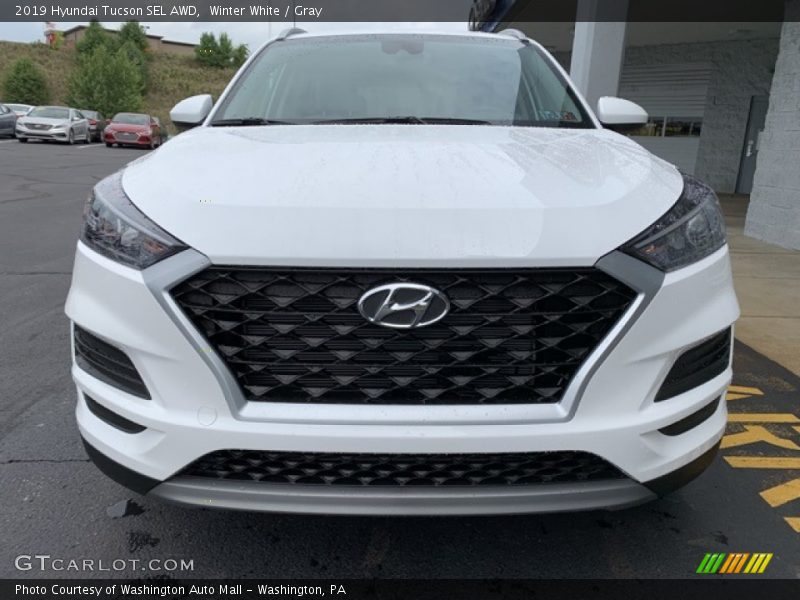 Winter White / Gray 2019 Hyundai Tucson SEL AWD