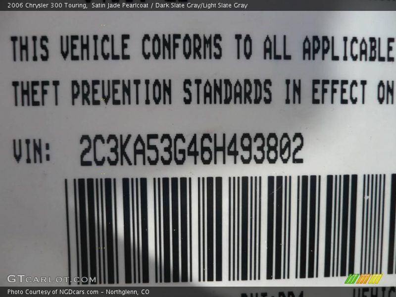 Satin Jade Pearlcoat / Dark Slate Gray/Light Slate Gray 2006 Chrysler 300 Touring
