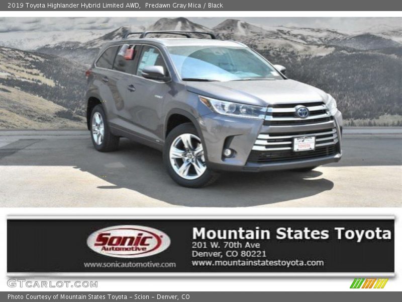 Predawn Gray Mica / Black 2019 Toyota Highlander Hybrid Limited AWD