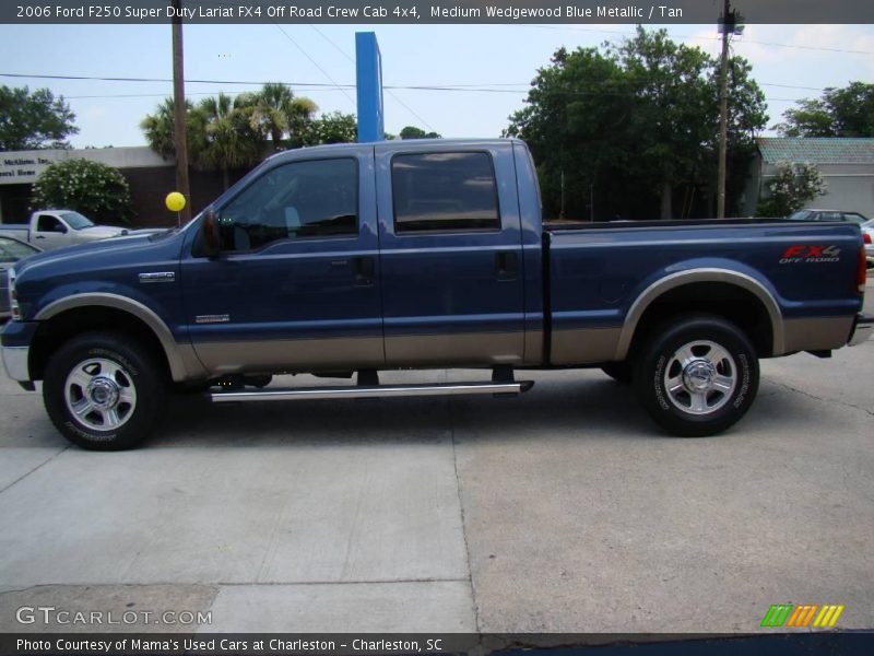 Medium Wedgewood Blue Metallic / Tan 2006 Ford F250 Super Duty Lariat FX4 Off Road Crew Cab 4x4