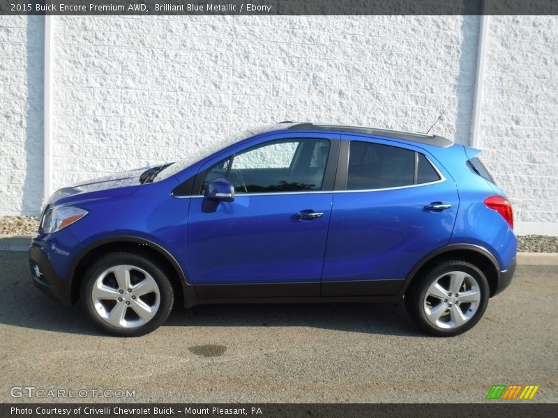 Brilliant Blue Metallic / Ebony 2015 Buick Encore Premium AWD