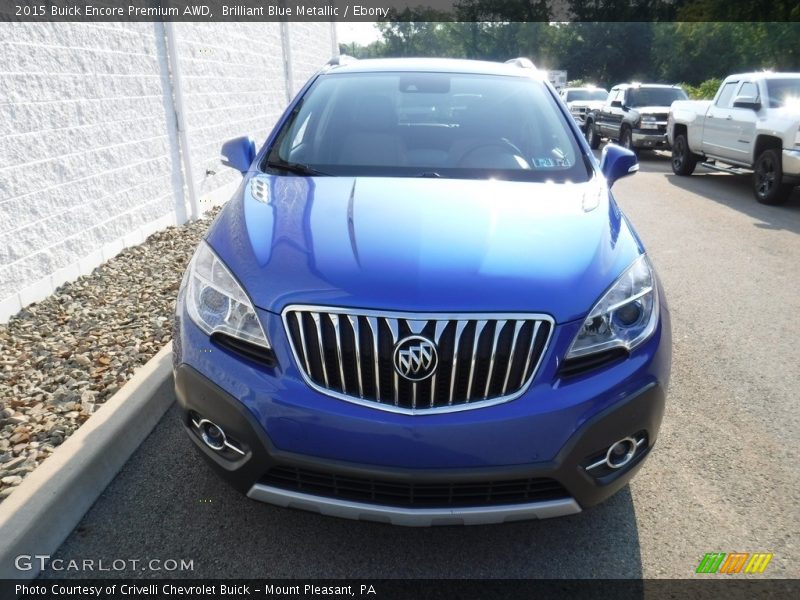 Brilliant Blue Metallic / Ebony 2015 Buick Encore Premium AWD